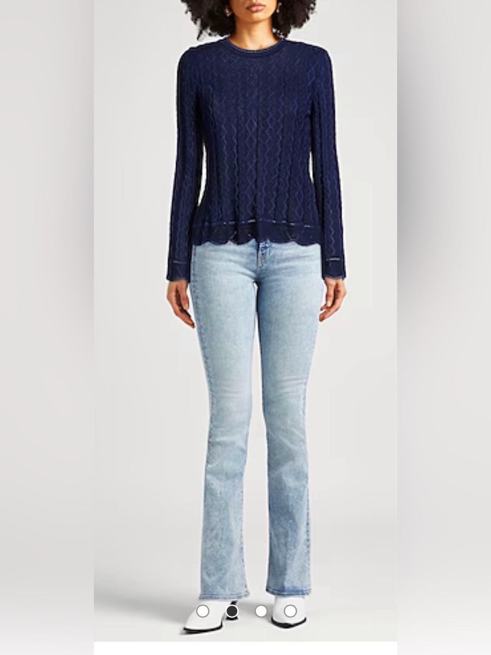 M by Missoni Navy Knit Long-Sleeve Sweater - Picture 2 of 7